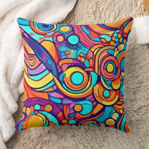 Chaotic Joyful Colour Dance Cushion