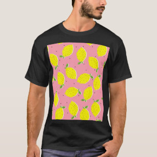 Chaotic Lemons Pink Polka: Citrus Pattern T-Shirt