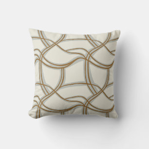Chaotic lines thin coastal mediterranean sage blue cushion