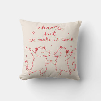 Chaotic Love Funny Opossum Couple Journal Decor Cushion