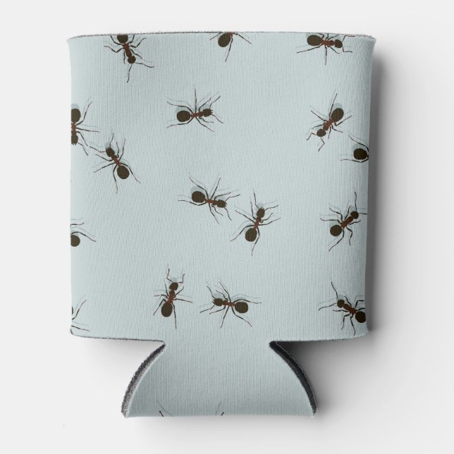 Chaotic Red Ants Stylish Pattern Can Cooler (Front)