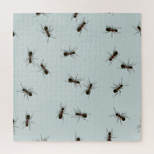 Chaotic Red Ants Stylish Pattern Jigsaw Puzzle