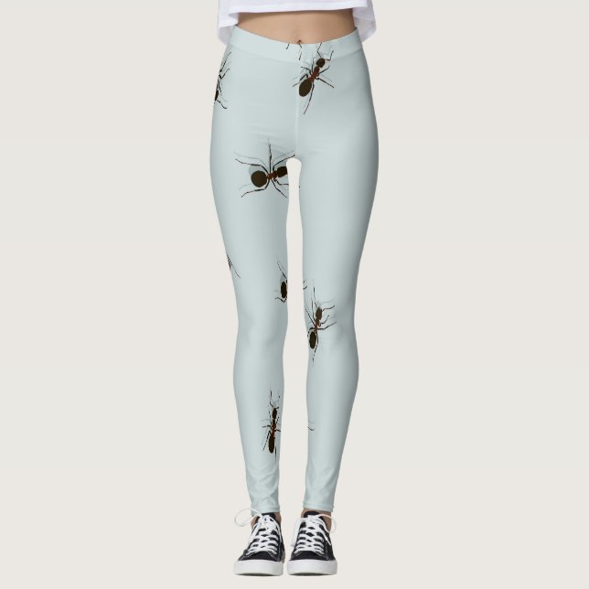 Chaotic Red Ants Stylish Pattern Leggings (Front)