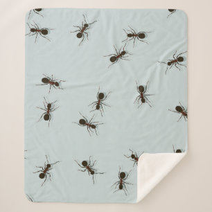 Chaotic Red Ants Stylish Pattern Sherpa Blanket