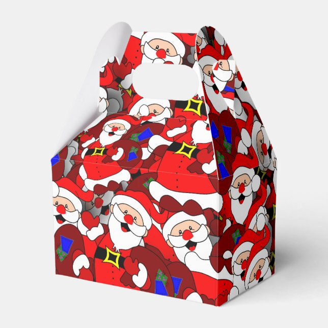 Chaotic Santa Carrying Sack Collage Pattern Favour Box (Front Side)