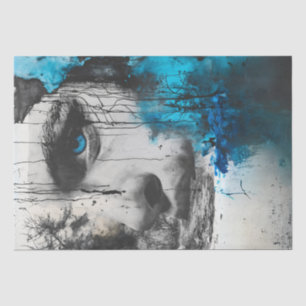 Chaotic Woman's Face & Forest Decoupage Tissue Paper