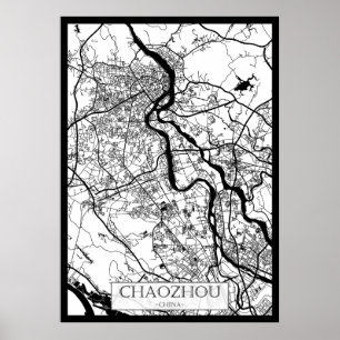 Chaozhou China City Map Poster