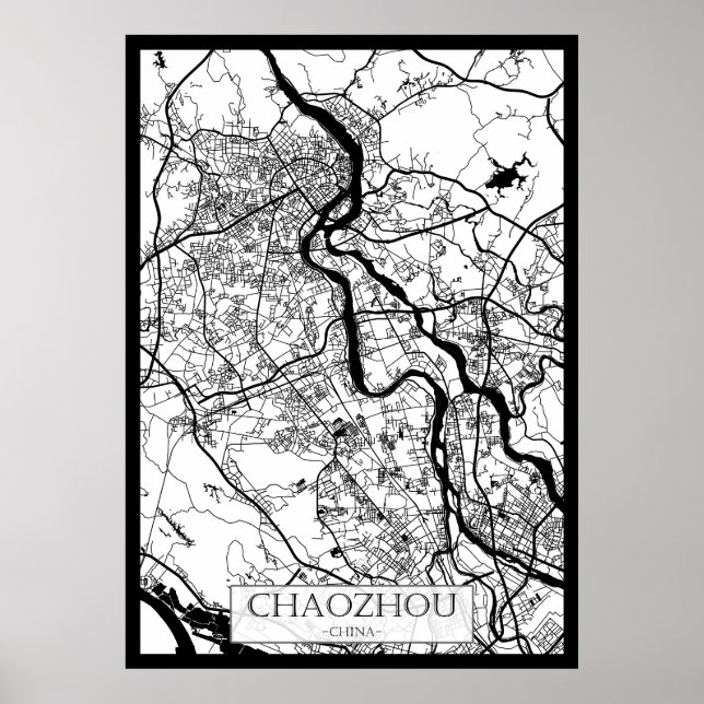 Chaozhou China City Map Poster (Front)