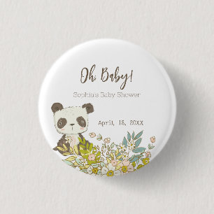 Chapa Baby Shower Panda 3 Cm Round Badge