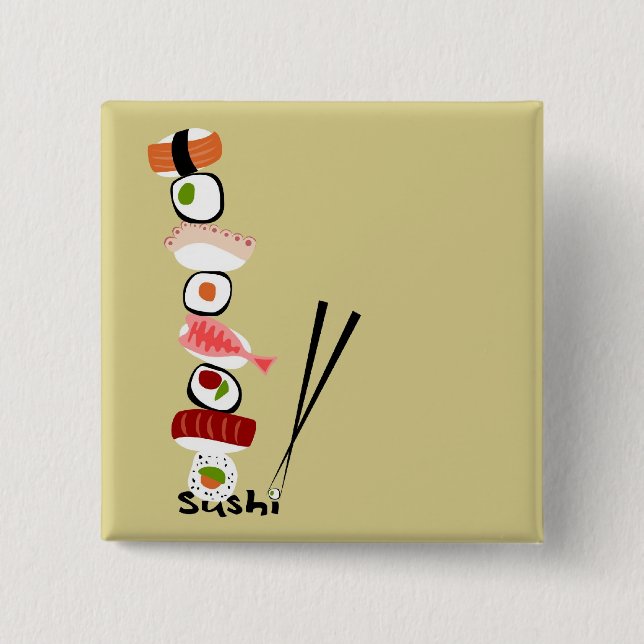 chapacuadradasushi 15 cm square badge (Front)