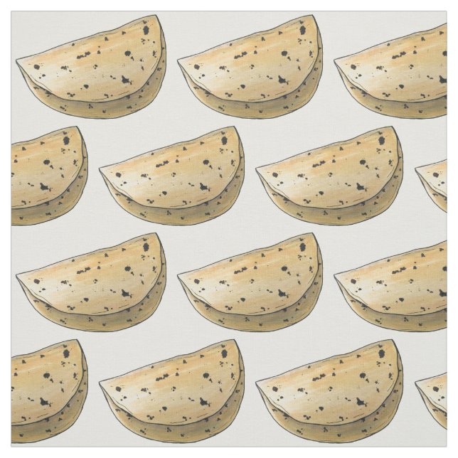 Chapati Roti Indian Food Unleavened Flatbread Fabric (Swatch)