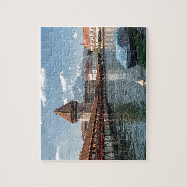 Chapel Bridge Lucerne,switzerland Jigsaw Puzzle (Vertical)