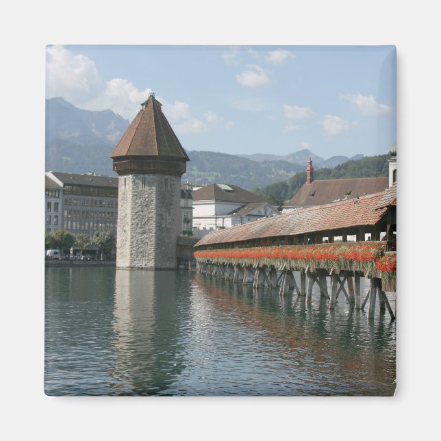 Chapel Bridge, Lucerne, Switzerland Magnet (Front)