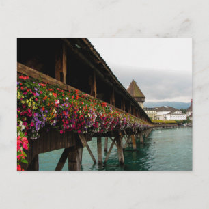 Chapel Bridge, Lucerne, Switzerland - Postcard