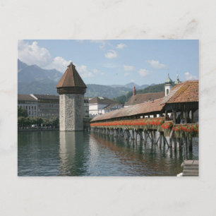 Chapel Bridge, Lucerne, Switzerland Postcard
