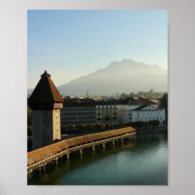 Chapel Bridge, Lucerne, Switzerland Print (Front)