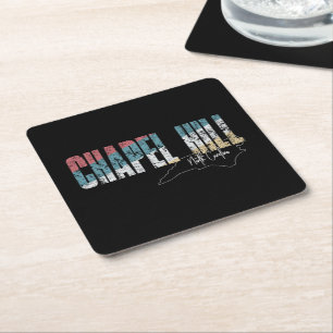 Chapel Hill North Carolina Cool Retro Weathered  Square Paper Coaster