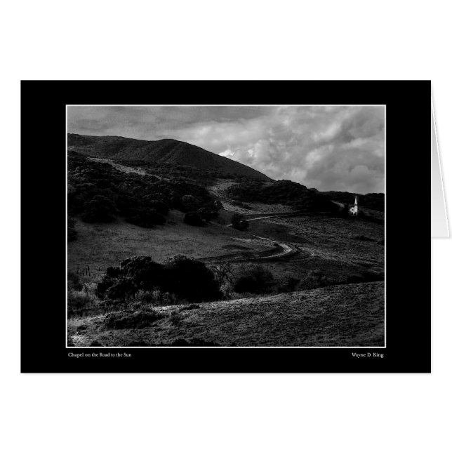 Chapel on the Road to the Sun Monochrome Card (Front Horizontal)