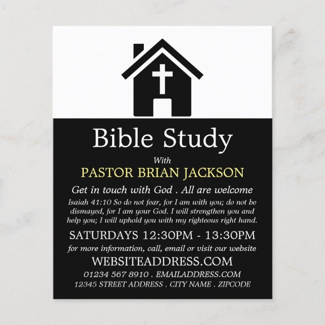 Chapel Silhouette, Christian Bible Class Advert Flyer (Front)