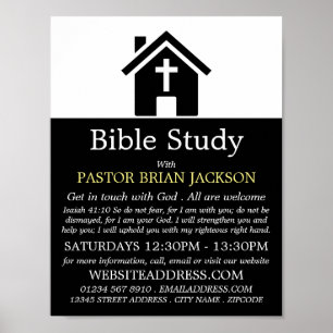Chapel Silhouette, Christian Bible Class Advert Poster
