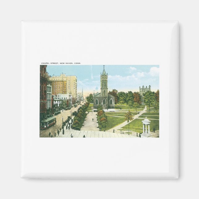 Chapel Street, New Haven, Connecticut Magnet (Front)