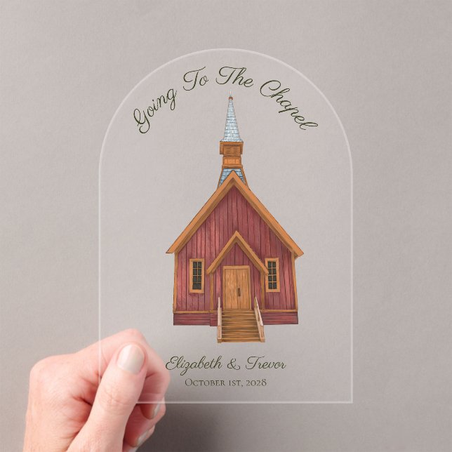 Chapel Yosemite Keepsake Wedding Enclosure Acrylic Invitations (Insitu (Handheld))