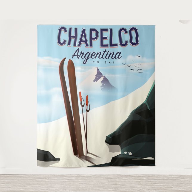 Chapelco Argentina to Ski Tapestry (Front)