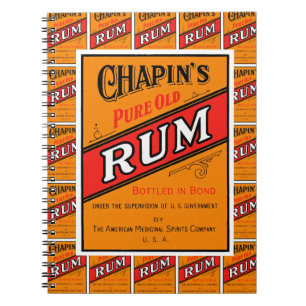 Chapins Pure Old Rum Label multi print Notebook