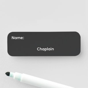 Chaplain Magnetic Dry Erase Button Name Tag