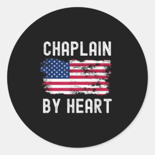 Chaplain Usa Flag Profession Retro Job Title Classic Round Sticker