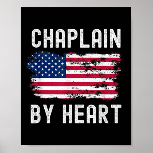 Chaplain Usa Flag Profession Retro Job Title Poster