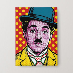 Chaplin Pop Art Retro Cinematic Portrait Bowler