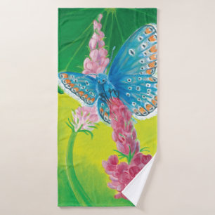 Chapmans blue butterfly (Polyommatus thersites) Bath Towel