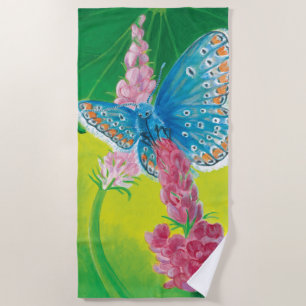 Chapmans blue butterfly (Polyommatus thersites) Beach Towel
