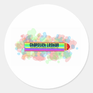 Chapstick Lesbian Classic Round Sticker