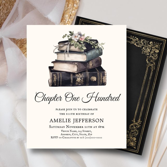 Chapter 100 | Book Theme 100th Birthday Invitation (Creator Uploaded)