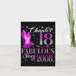 Chapter 18 Fabulous Since 2008 18th Birthday Gift  Card