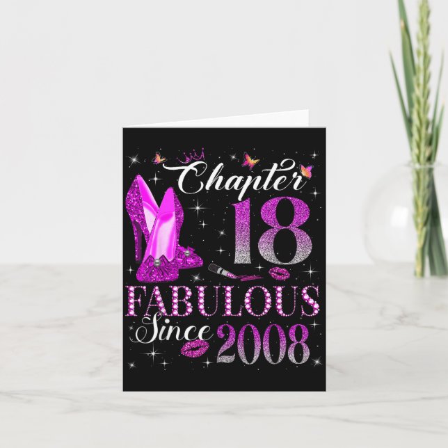Chapter 18 Fabulous Since 2008 18th Birthday Gift  Card (Front)