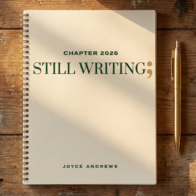 Chapter 2026 Still Writing Custom Gold Semicolon Planner (2026 planner, gold semicolon project, mental health planner)