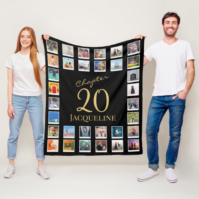 Chapter 20 Black Gold 20th Birthday Photo Fleece Blanket (In Situ)