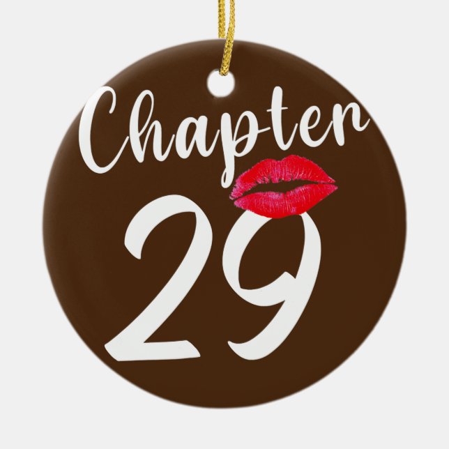 Chapter 29 lip happy birthday  ceramic ornament (Front)