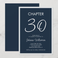 Chapter 30 Navy Blue 30th Birthday Party