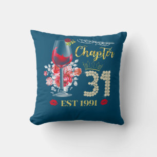 Chapter 31 Years EST 1991 31st Birthday Red Rose Cushion
