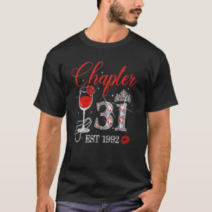 Chapter 31 Years EST 1992 31st Birthday Red Rose W T-Shirt