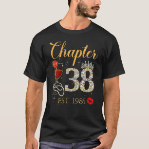 Chapter 38 Years EST 1985 38th Birthday Red Rose W T-Shirt