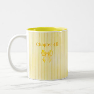 Chapter 40 Birthday Striped Gift for Women Two-Tone Coffee Mug