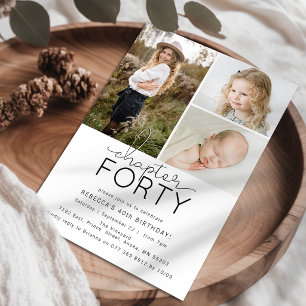 Chapter 40 Custom Photo Collage 40th Birthday Invitation