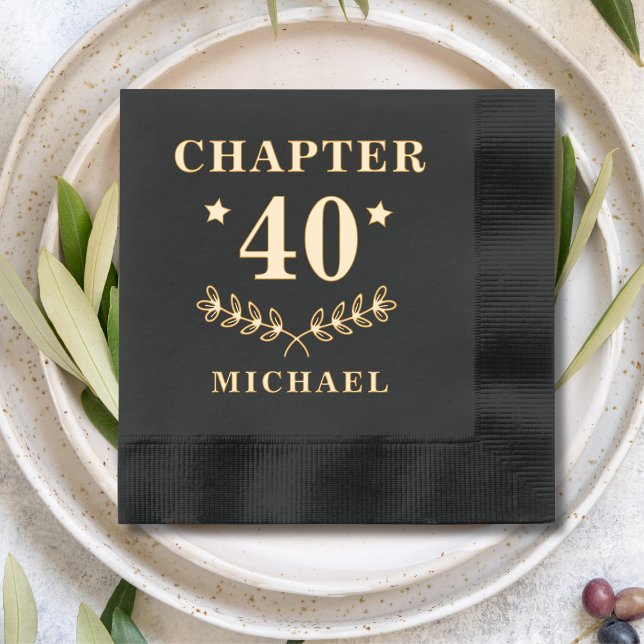 Chapter 40 Forty Fortieth Birthday Personalised Foil Napkins (Creator Uploaded)