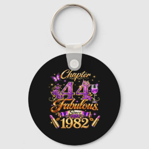 Chapter 44 Fabulous Since 1982 44th Birthday Women Key Ring