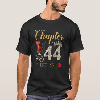 Chapter 44 Years EST 1978 44Th Birthday Red Rose W T-Shirt